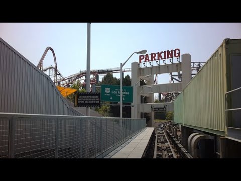 Front row point of view footage of Backlot Stunt Coaster