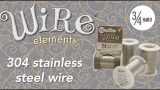Beadsmith Wire Elements 304 Stainless Steel Wire, 3/4 Hard for jewelry making, corrosion resistant
