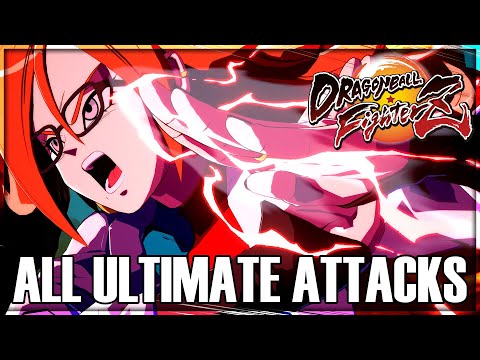 Dragon Ball FighterZ - All Ultimate Attacks & Transformations [Updated Android 21 (Lab Coat) DLC]
