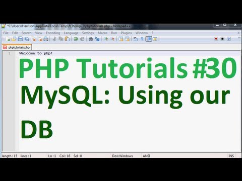 Basic PHP Programming Tutorial 30 MySQL database in Use