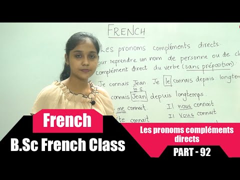 Les pronoms compléments directs | B.Sc French Class Part - 92 | Learn French | College level