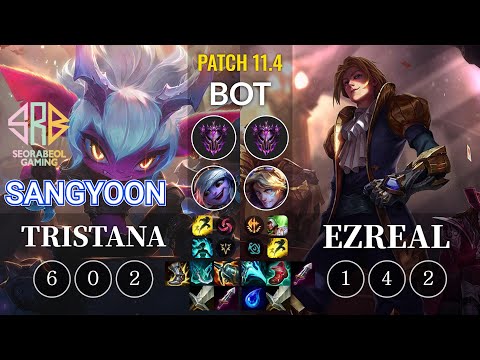 SRB Sangyoon Tristana vs Ezreal Bot - KR Patch 11.4