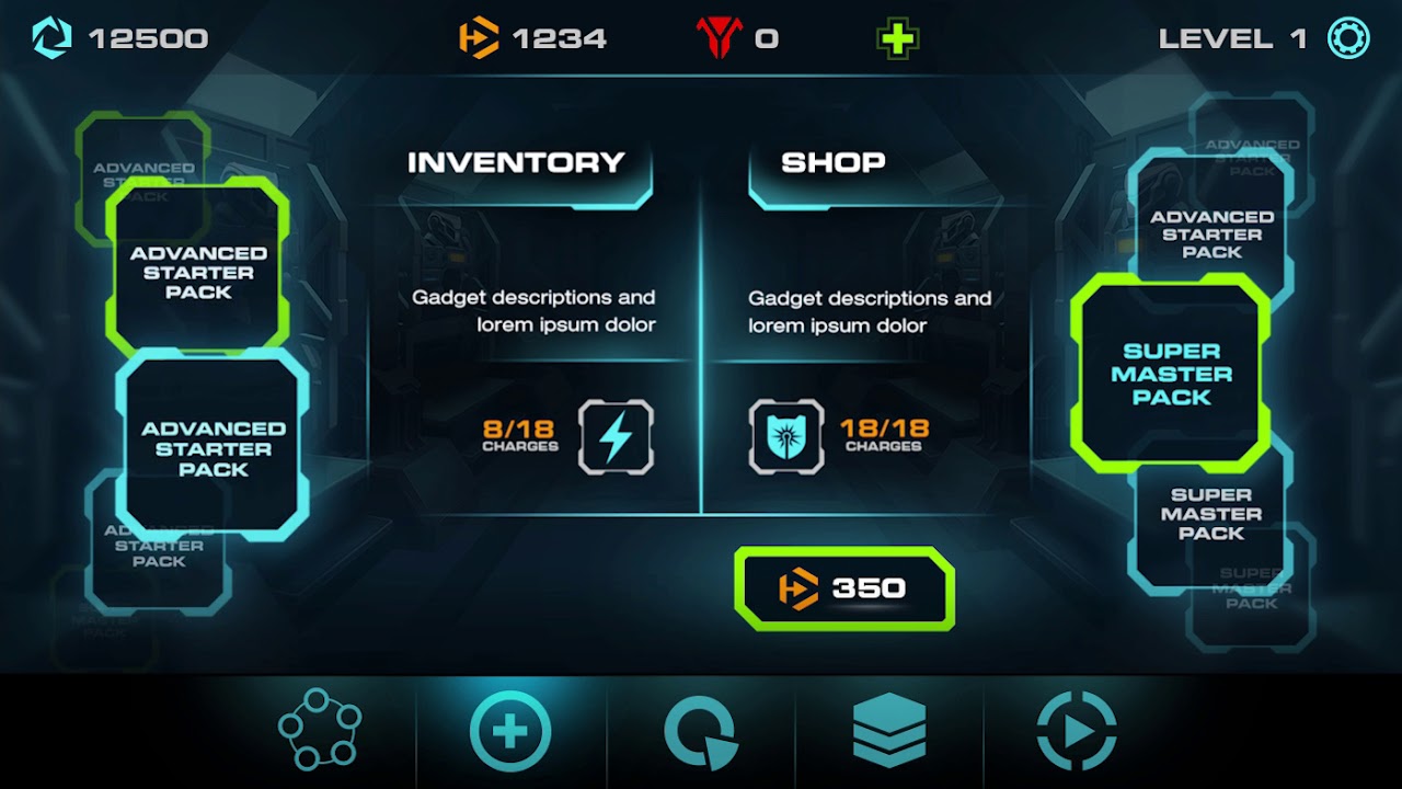 Vector 2 mobile game UI transitions
