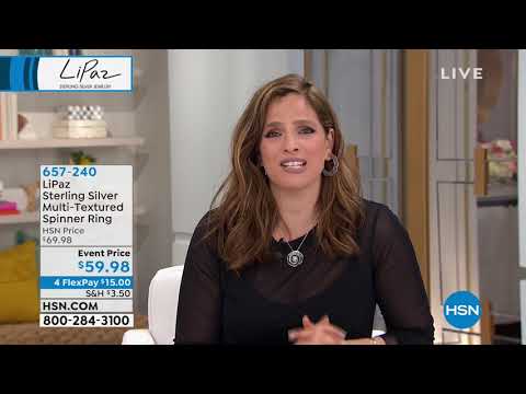 LiPaz Sterling Silver MultiTextured Spinner Ring