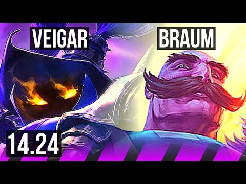 VEIGAR & Miss Fortune vs BRAUM & Ashe (SUP) | KR Diamond | 14.24