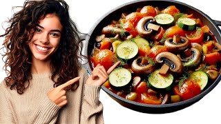 SUPER YUMMY Mushroom Stew with Tomato and Zucchini