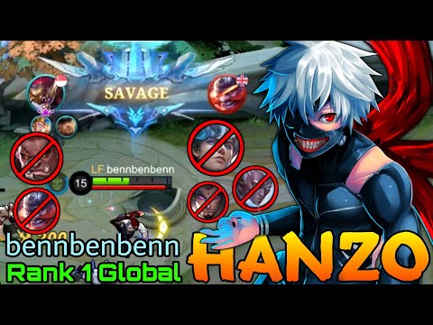 SAVAGE!! Hanzo 90% Current Win Rate! - Top 1 Global Hanzo by bennbenbenn - Mobile Legends