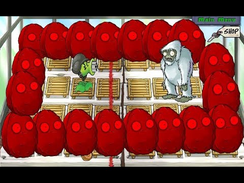 1 Gatling Pea vs 1 Yeti Zombie - Plants Vs Zombies Hack Battle in Zen Garden