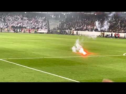 Malmö v Union Berlin 06/10/22 - fireworks, trouble, aggro