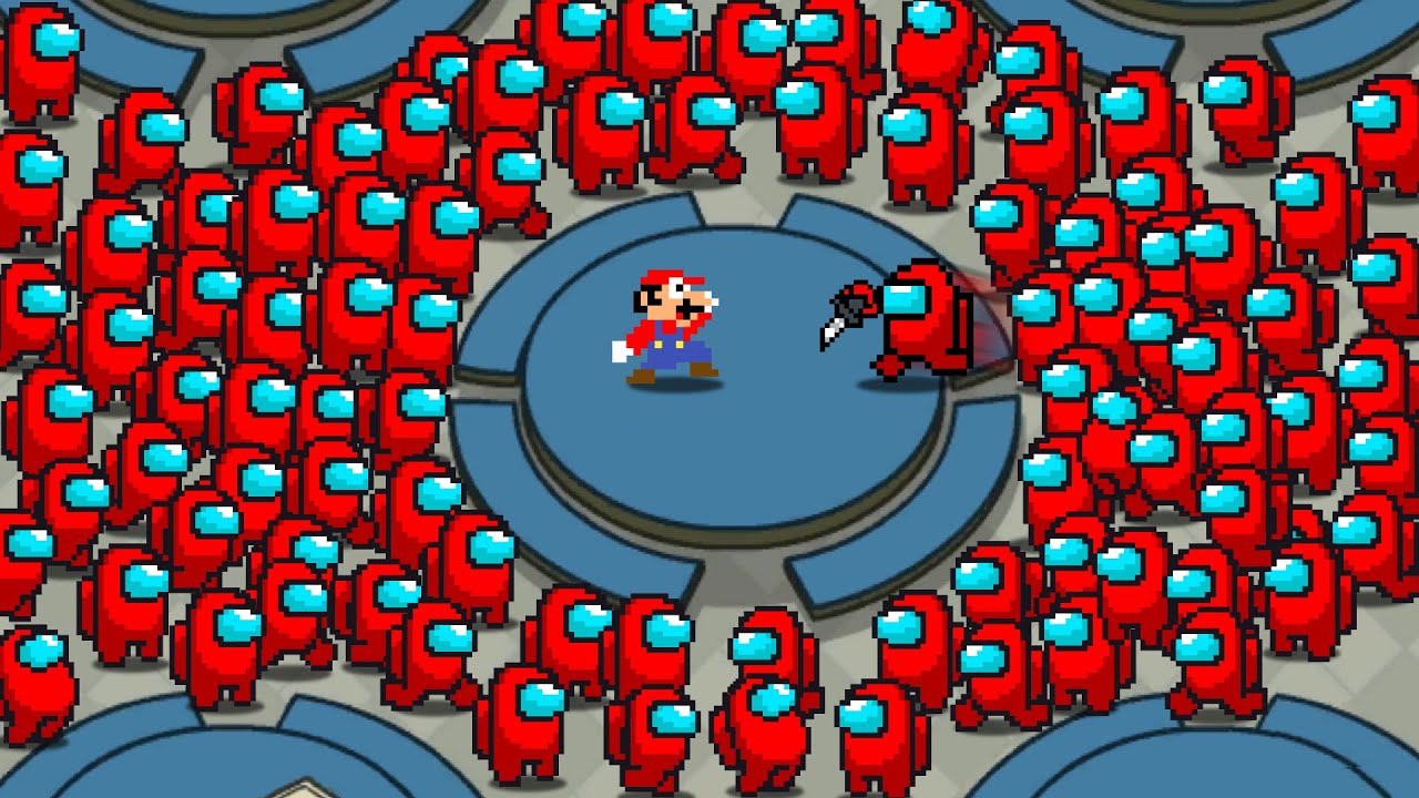 Mario Takes on 100 Imposters in Among Us...