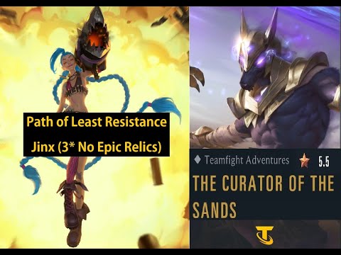 Jinx vs Nasus (3* No Epic Relics) - Curator of the Sands - Teamfight Adventures
