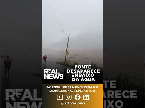 Ponte entre Cotiporã e Bento Gonçalves fica submersa após cheia do Rio das Antas