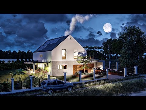 Wizualizacja domu mieszkalnego jednorodzinnego