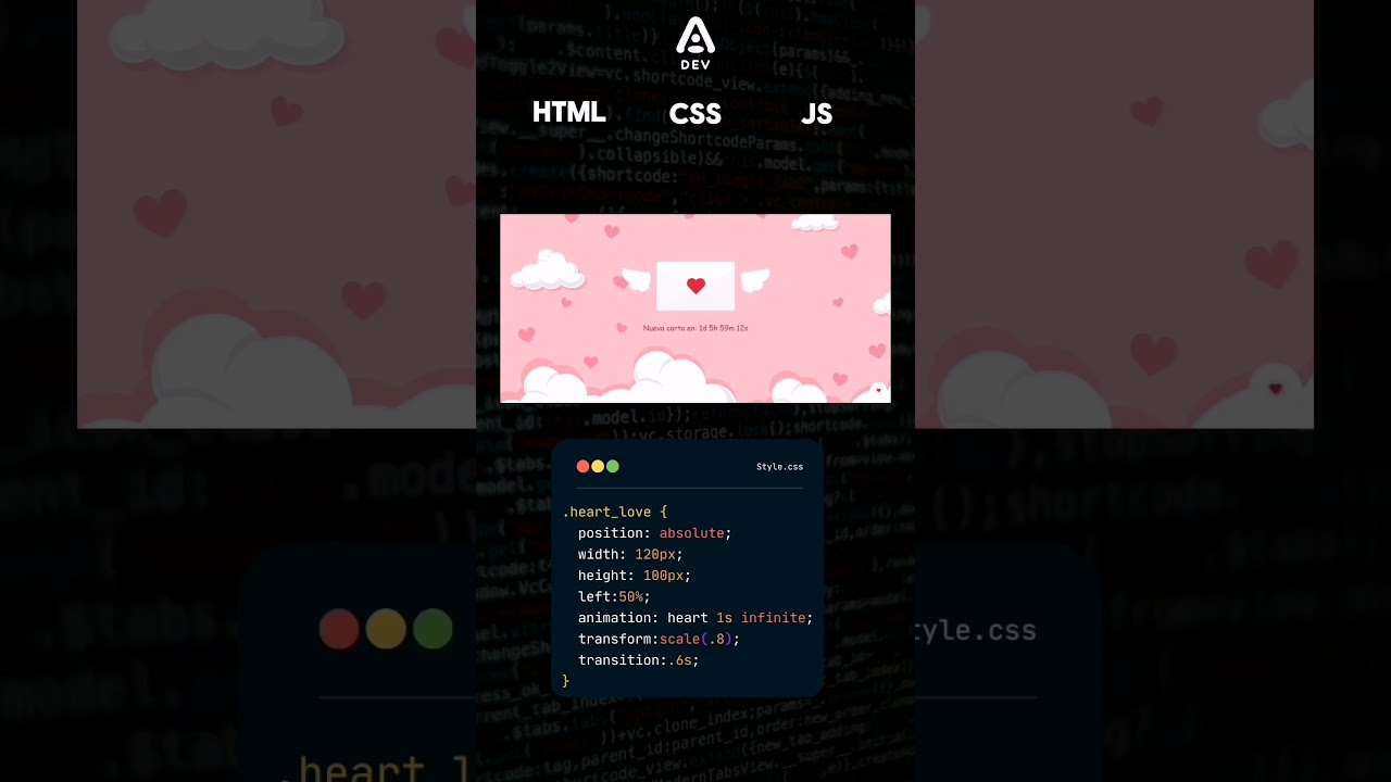 Programación | Carta de Amor #programacion #code #coding #html #css #developer #dev #programming