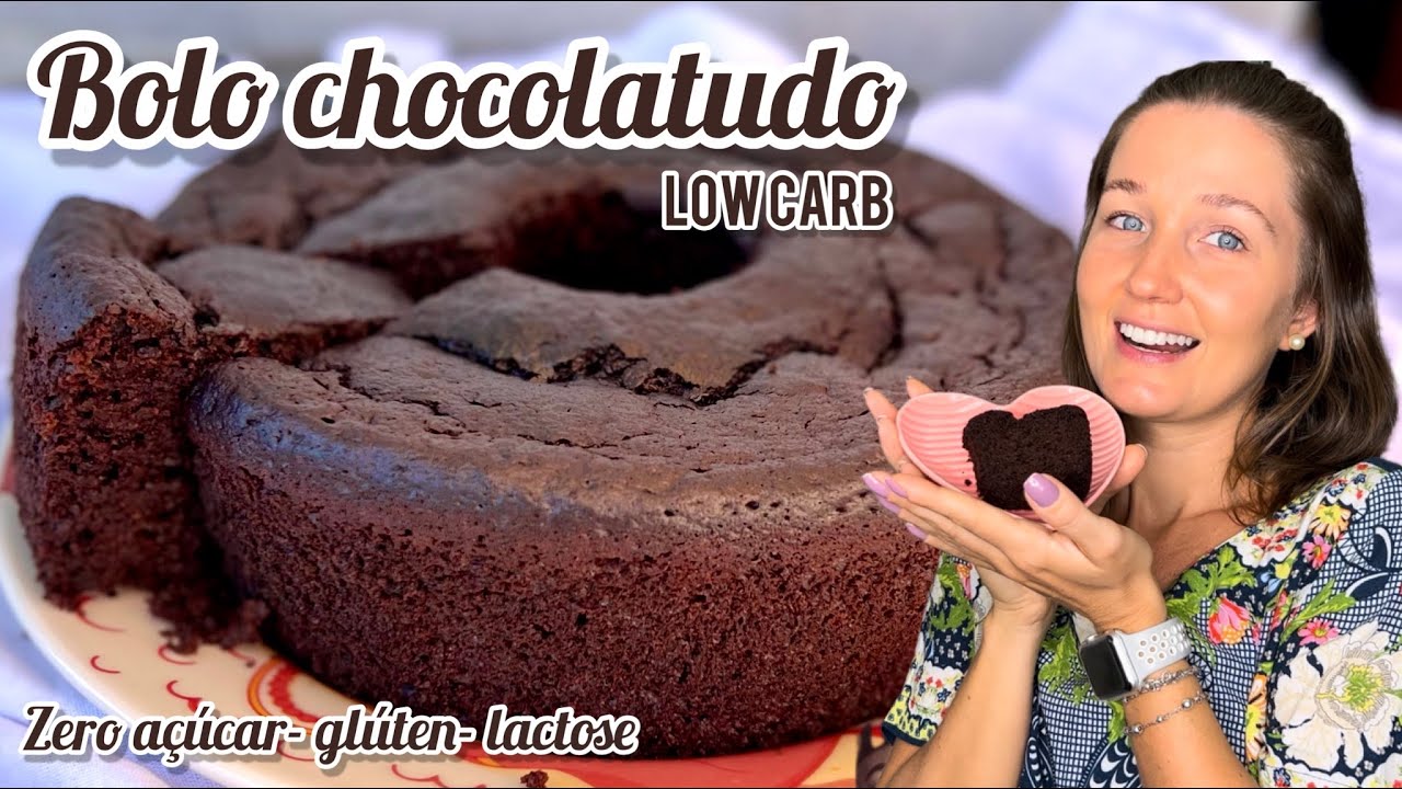 BOLO CHOCOLATUDO LOW CARB - feito em 2 minutos - zero açúcar, glúten e lactose
