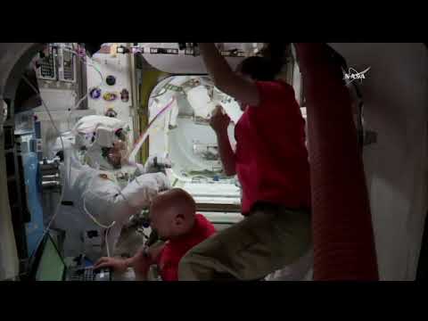 Crew Helping Spacewalkers Get Ready