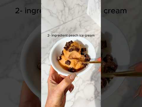 2-Ingredient Peach Ice Cream 🍦🍑 vegan, sugar-free, dairy-free