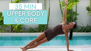 35 MIN UPPER BODY & CORE WORKOUT || At-Home Pilates (No Equipment)