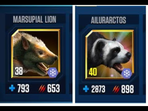 MARSUPIAL LION VS AILURARCTOS II Jurassic World The Game II Dinosaurs Game