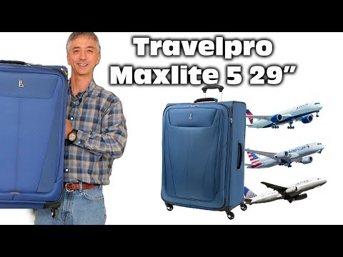 Travelpro Maxlite 5 Softside Expandable Luggage with 4 Spinner Wheels, Lightweight Suitcase, Men and Women, Ensign Blue, Checked-Medium 25-Inch video review thumbnail