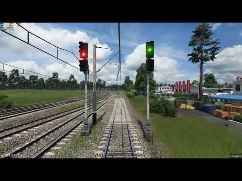 Transport Fever 2 Cab Ride - Riding on Russian EP20 on high speed line.