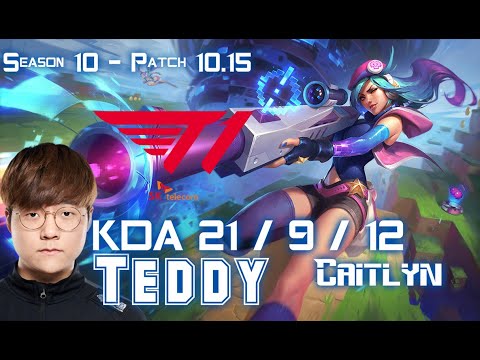 T1 Teddy CAITLYN vs EZREAL ADC - Patch 10.15 KR Ranked