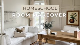HOME OFFICE + HOMESCHOOL ROOM MAKEOVER | ORGANIZATION IDEAS