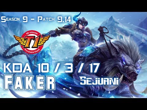 SKT T1 Faker SEJUANI vs AATROX Mid - Patch 9.14 KR Ranked