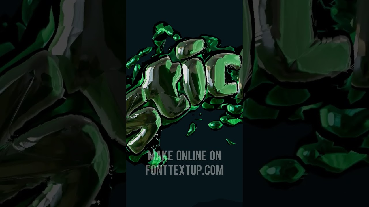 Watch this slick 3D animation as a splash of glossy emerald green reveals a stunning chrome text.