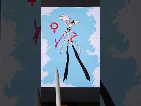 Angel Dust from Hazbin Hotel | gender swapping ✨️ #hazbinhotel #angeldust #diy #craft #painting #art