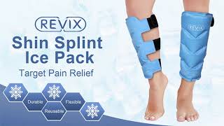 REVIX Shin Splint Ice Packs for Injuries Reusable Gel Leg Cold Pack Wraps