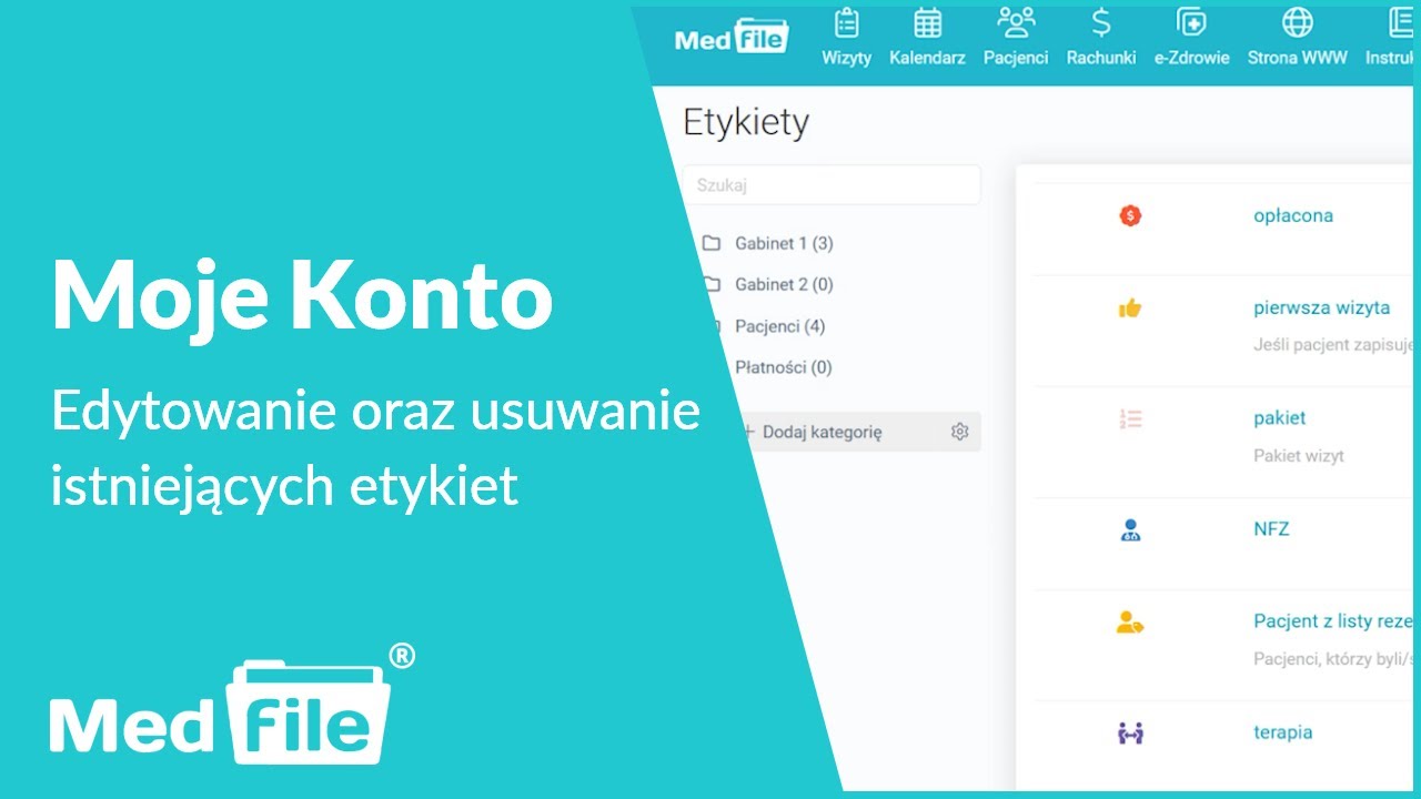Edytowanie oraz usuwanie istniejących etykiet