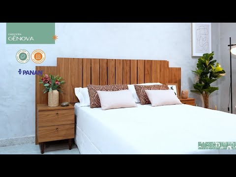 Video thumbnail of Cabeceira com 2 Mesas Lateral 2 Gavetas 100MDF Genova Panan