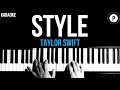 Taylor Swift - Style Karaoke SLOWER Acoustic Piano Instrumental Cover Lyrics