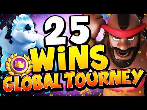 GLOBAL TOURNAMENT 25 WINS with 2.8 HOG CYCLE! - CLASH ROYALE