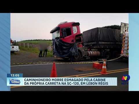 Motorista morre após acidente com o próprio caminhão em Lebon Régis
