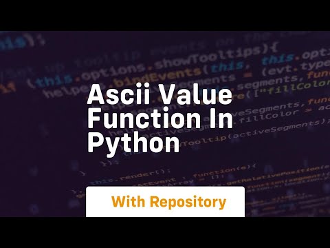 Ascii Value Function In Python