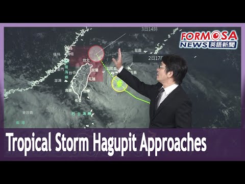 Tropical Storm Hagupit approaches, rainfall expected across Taiwan starting Sunday night