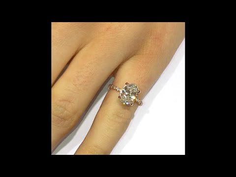 2.00 ct Oval Diamond Engagement Ring In Rose Gold with Bezels