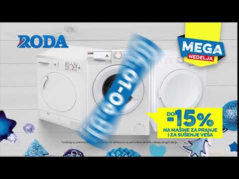 Roda I Mega nedelja do -15% popusta na mašine za pranje i sušenje veša 4.01 - 6.01.2019.