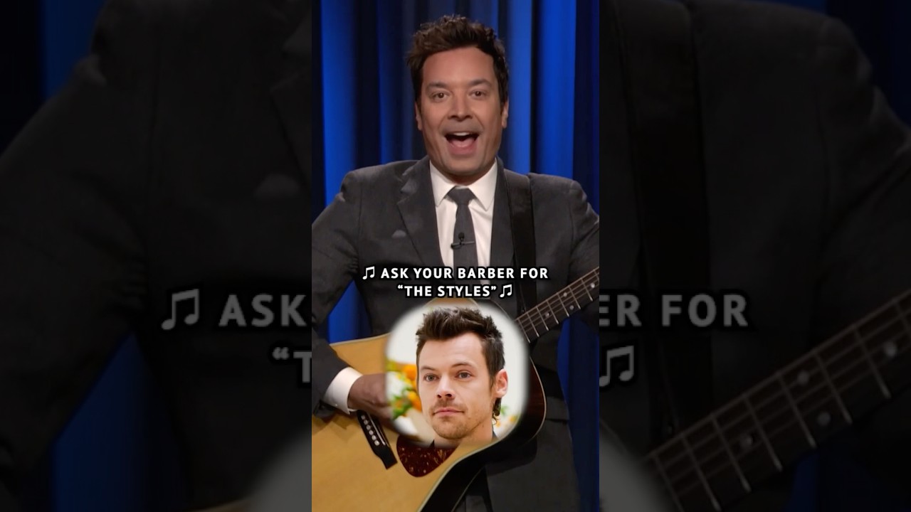Jimmy Fallon joking about hairstyles on The Tonight Show