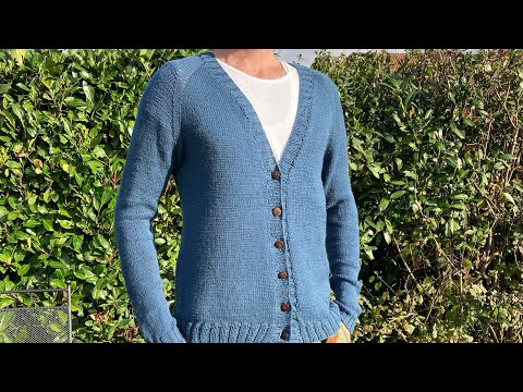 V Cardigan stricken- RVO Cardigan mit V Ausschnitt unisex stricken #boyfriendvcardi