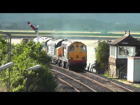 20309/37610 with 66434 DIT 6K73 Sellafield - Crewe flasks at Arnside 11th July 2012