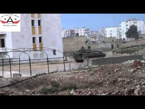 انتشار عدة مدرعات وآليات ثقيلة في محيط مطار النيرب العسكري لفرض الحصار على المطار من قبل كتائب رجال الله