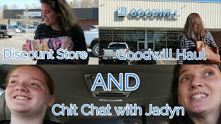 Large family Discount store--Goodwill--Parking Lot HAUL and Get to know Jadyn