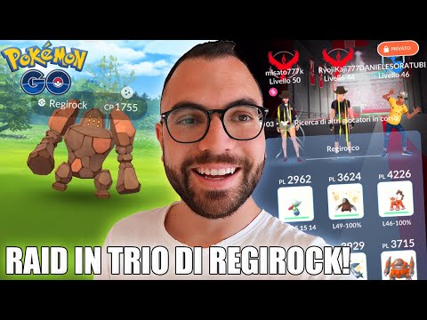 6 UNIQUE VS REGIROCK RAID TRIO (Difficile Ma Finito Bene) - Pokémon GO