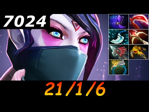 Dota 2 Templar Assassin 7024 MMR 21/1/6 (Kills/Deaths/Assists) Ranked Full Gameplay