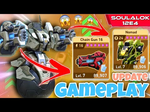 New Mech NOMAD With Chain Gun 16 | MAX Nomad And MAX Chain Gun 16 Gameplay - Mech Arena