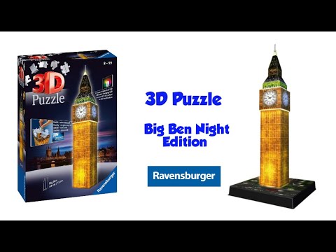 Ravensburger "3D" Dėlionė 216 vnt. - Vestminsterio laikrodžio bokštas (Big Ben) video