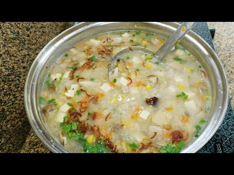 Cháo trắng nấu rau củ